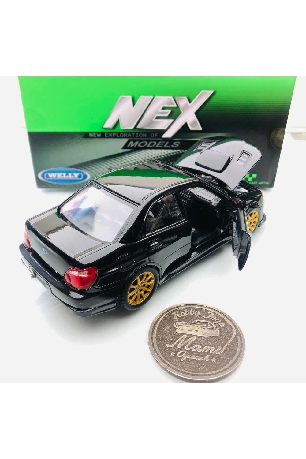 Subaru Impreza Wrx Sti Black 1:24 Ölçek Welly Marka
