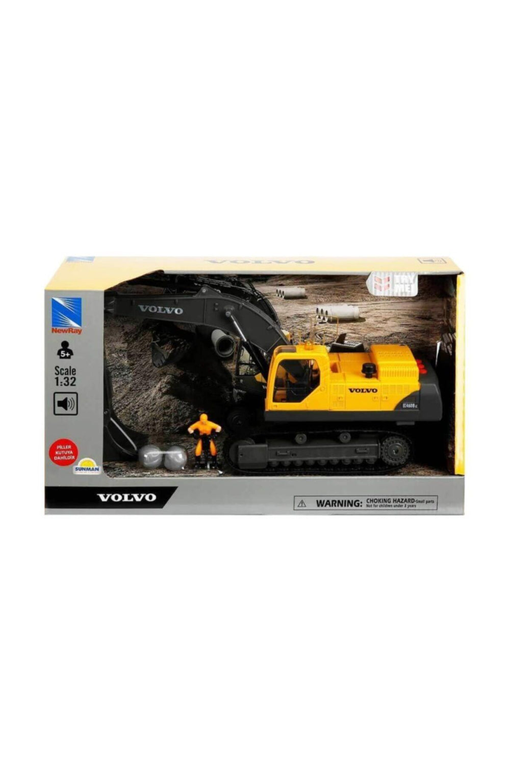 Sunman 1:32 Sesli ve Işıklı Volvo Ekskavatör