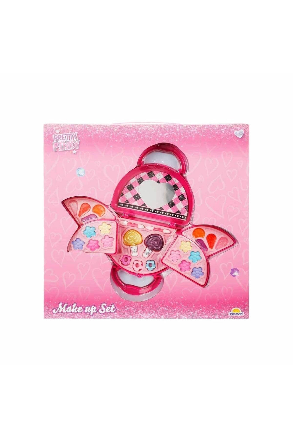 Sunman 3 Katlı Pembe Çantalı Makyaj Seti