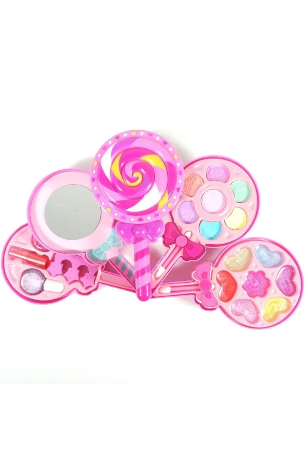 Sunman Pretty Pinky Lolipop Şekilli Oyuncak Güzellik ve Makyaj Seti Katlanabilen- 5 Katman Makyaj Seti