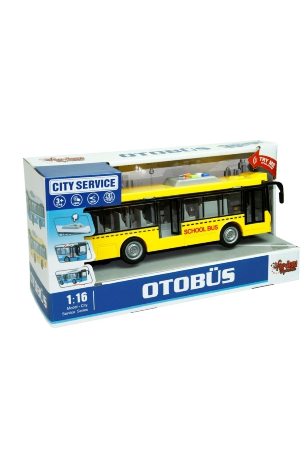 Sürtmeli Sesli Işıklı Tek Katlı Otobüs Oyuncak Yolcu Otobüsü Scntoys