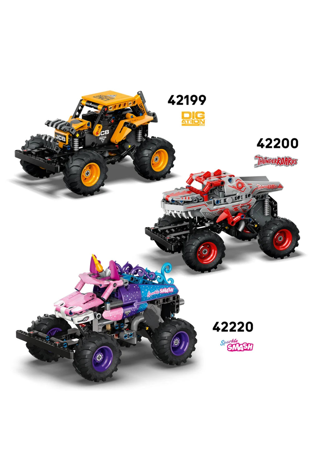 ® Technic Monster Jam™ Grave Digger™ Ateş ve Buz 42219 – 7+ Oyuncak Yapım Seti (263 Parça)