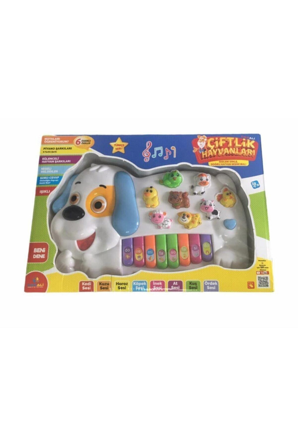 Türkçe Sesli Eğitici Köpek Figürlü Çiftlik Hayvanları Müzikli Piyano Cnl-2223