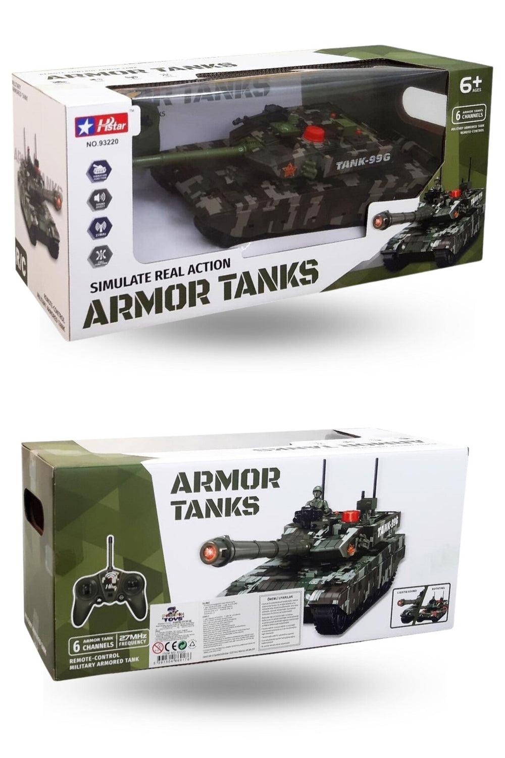 UZAKTAN KUMANDALI 1/12 6 FONKS.ŞARJLI TANK