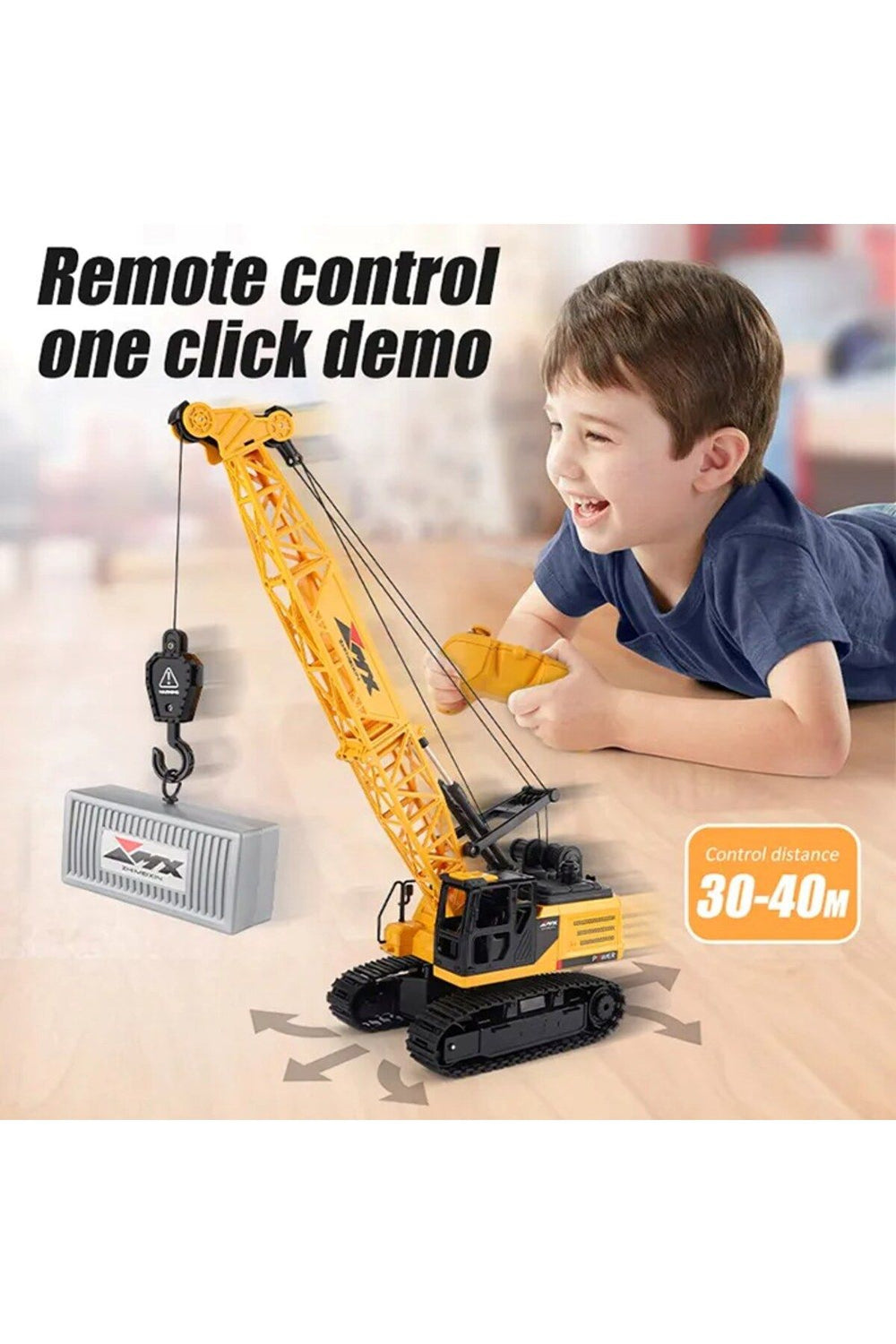 Uzaktan Kumandalı Paletli Kule Vinç 2.4 Ghz 8 Kanal Sesli ve Işıklı Full Fonksiyon Usb Şarjlı