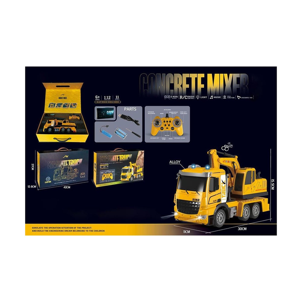 Uzaktan Kumandalı Sesli & Işıklı Excavate Truck Model Ekskavatör Inşaat Aracı